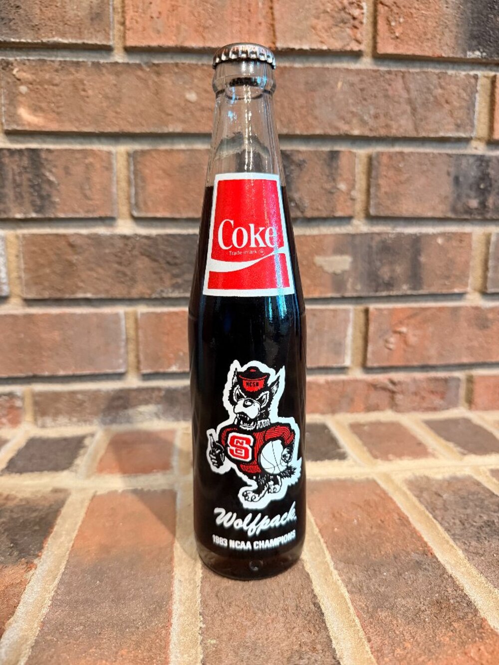NC State 1983 NCAA Basketball Championship Glass Coke Bottle